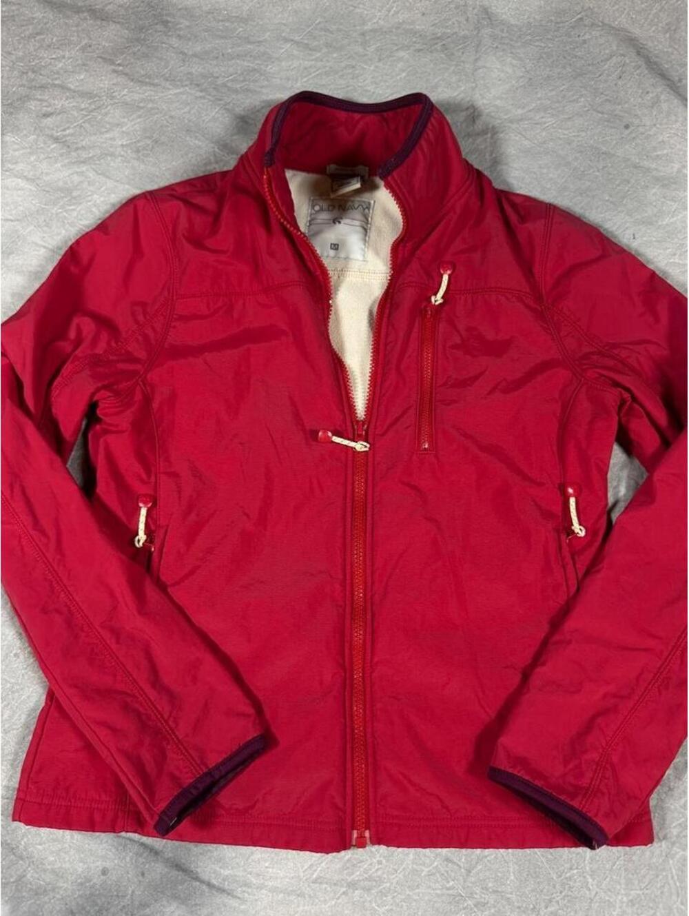 Vintage late 90s/ 2000s Old Navy Red Fleece Lined Tech Jacket Gorpcore Women’s M